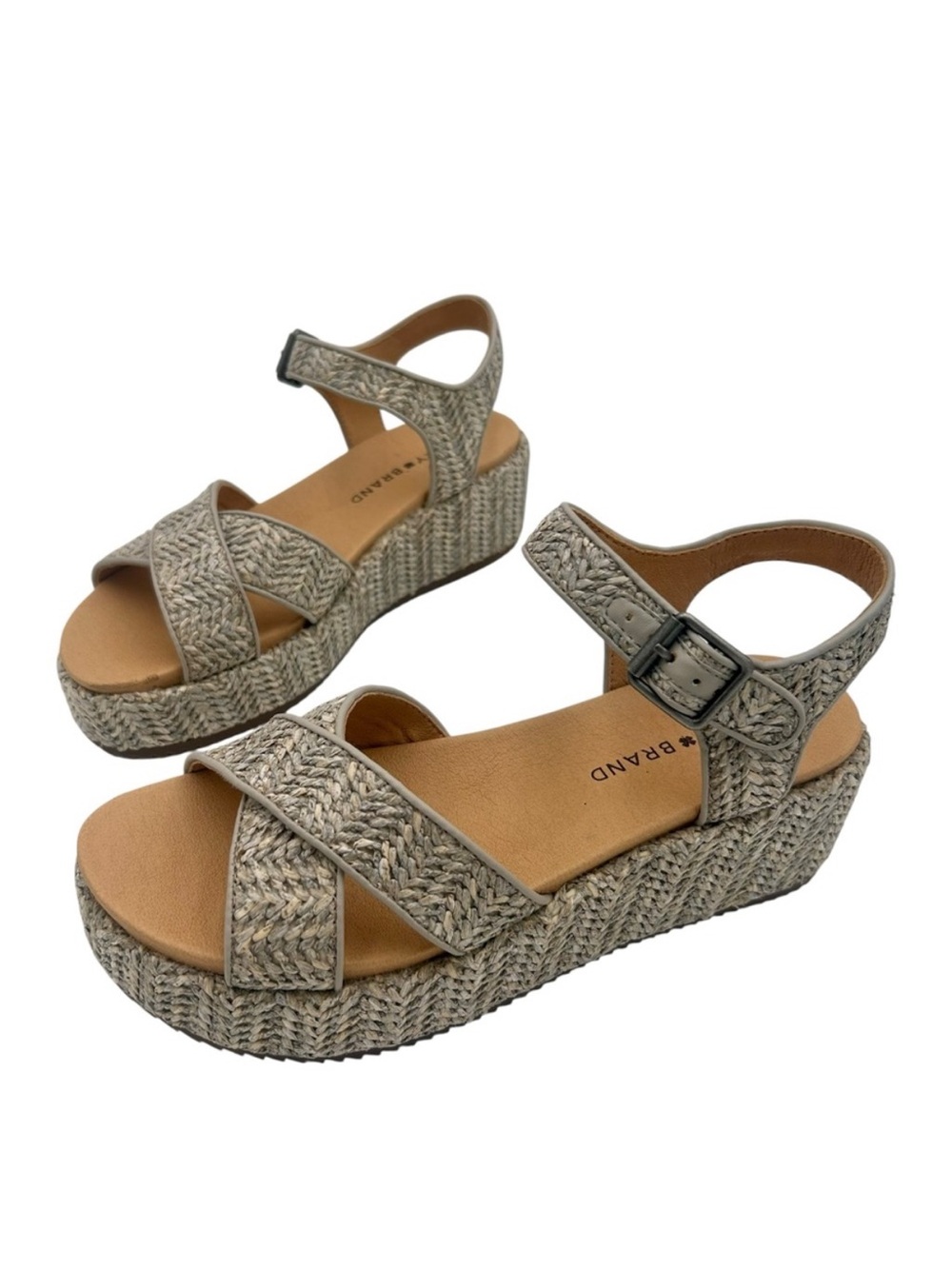 Lucky Brand Wagoo Women's Woven Platform  Buckle Up Sandal